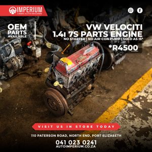 Volkswagen Golf Mk1 VeloCiti 1.4i 7S Parts Engine