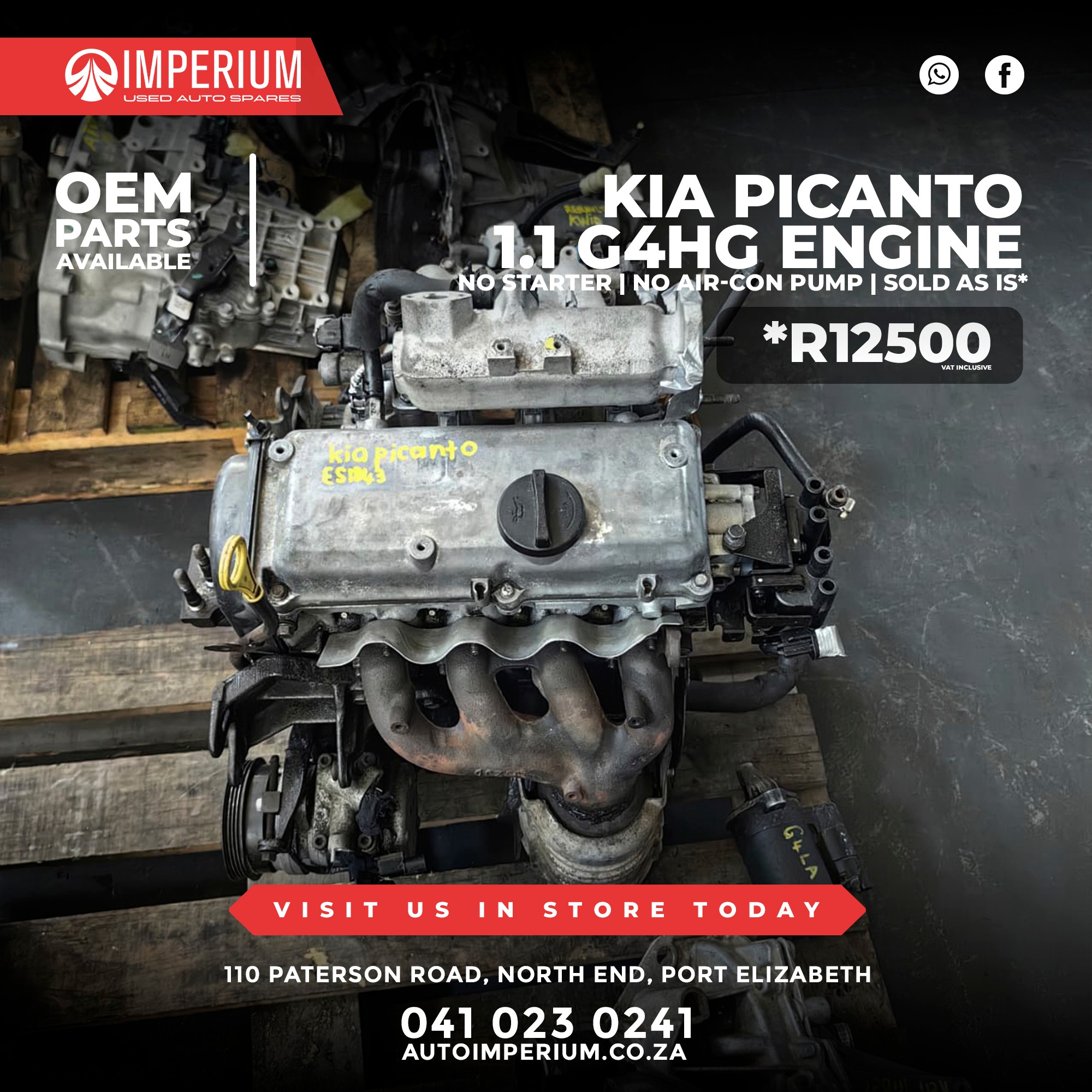Kia Picanto 1.1 G4GH Engine