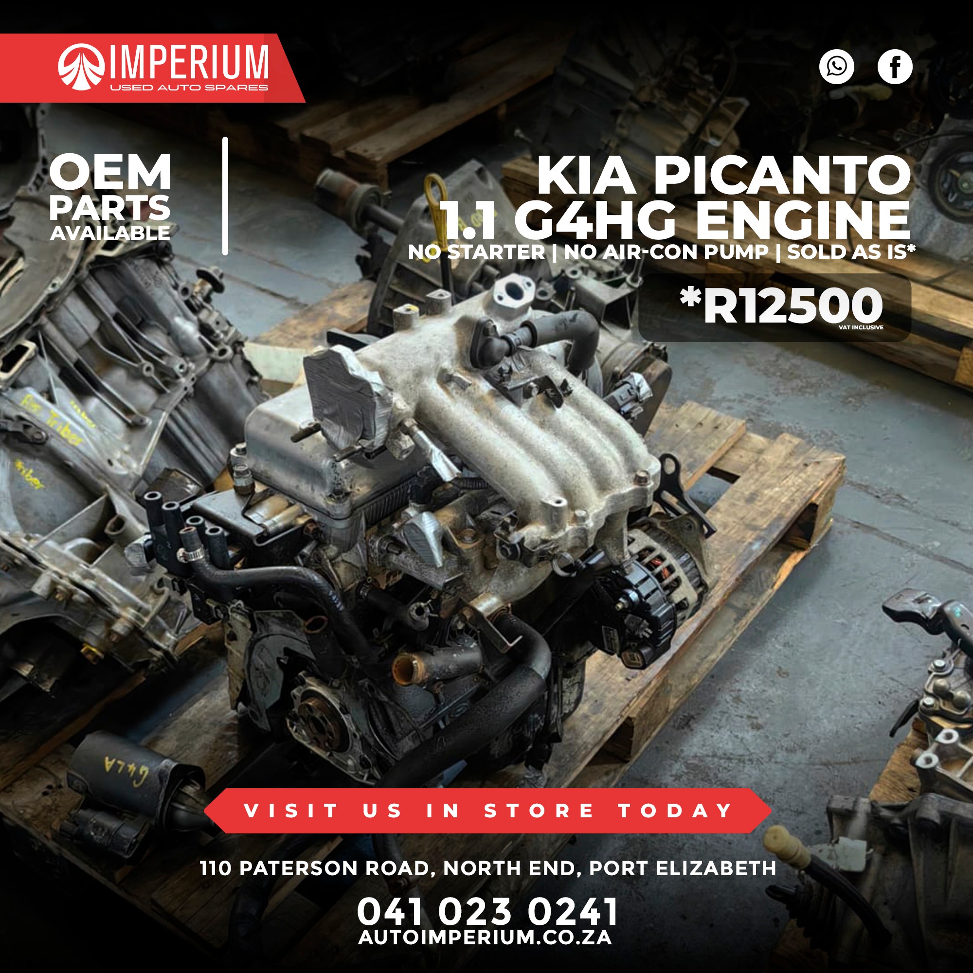 Kia Picanto 1.1 G4GH Engine - Image 3