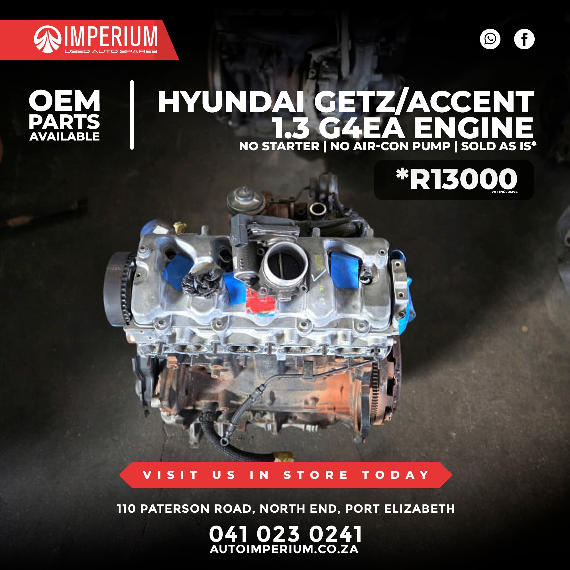 Hyundai Getz & Accent 1.3 G4EA Engine