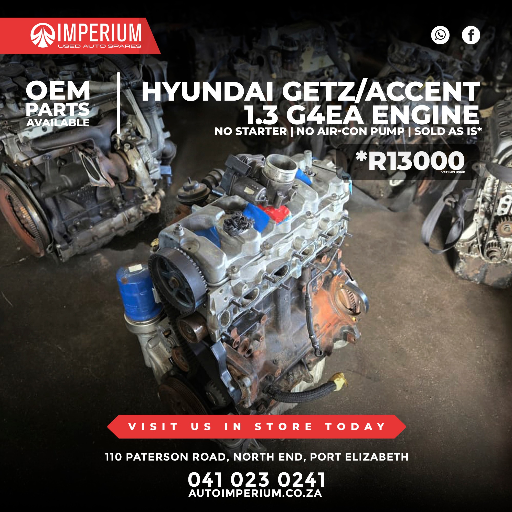 Hyundai Getz & Accent 1.3 G4EA Engine - Image 2