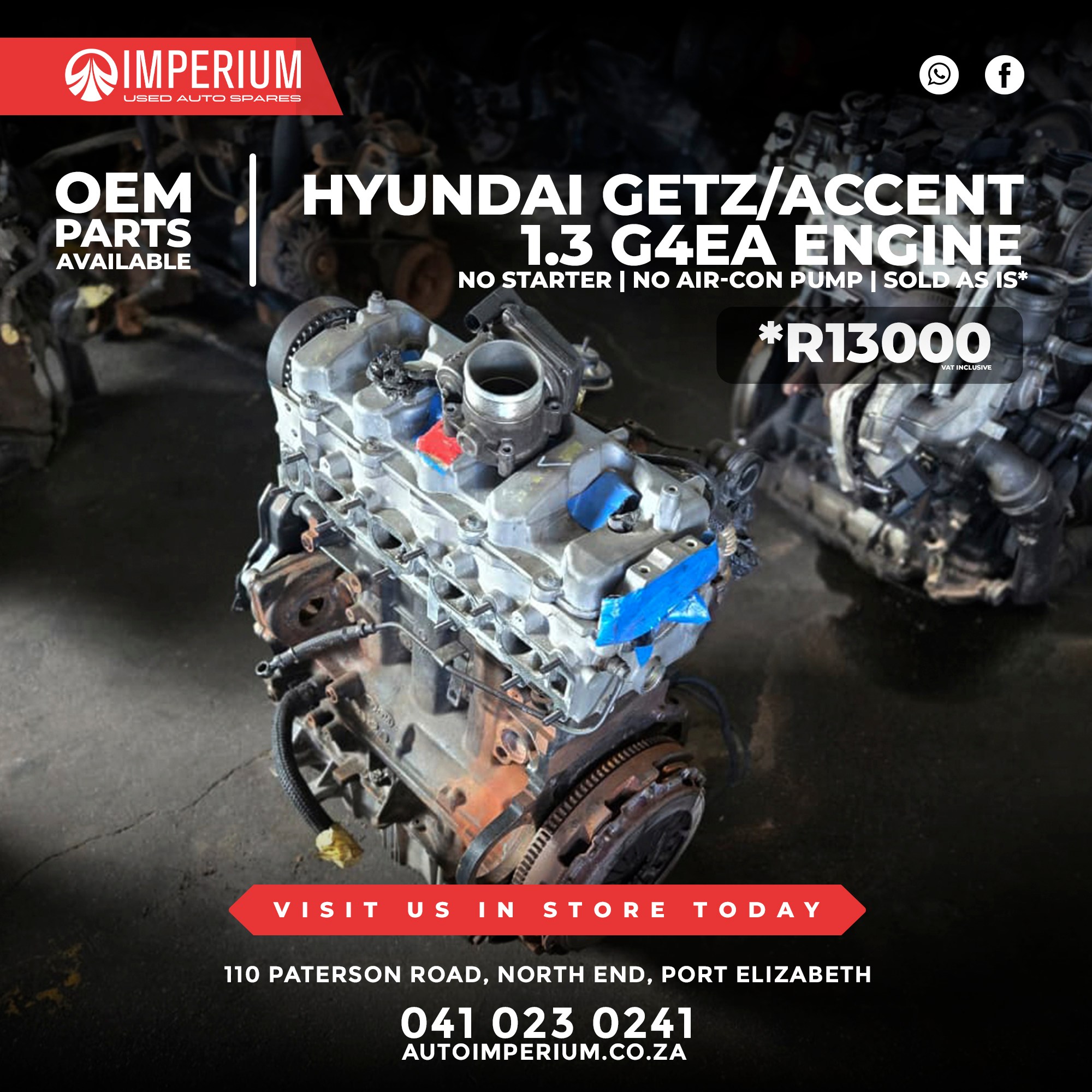 Hyundai Getz & Accent 1.3 G4EA Engine - Image 5
