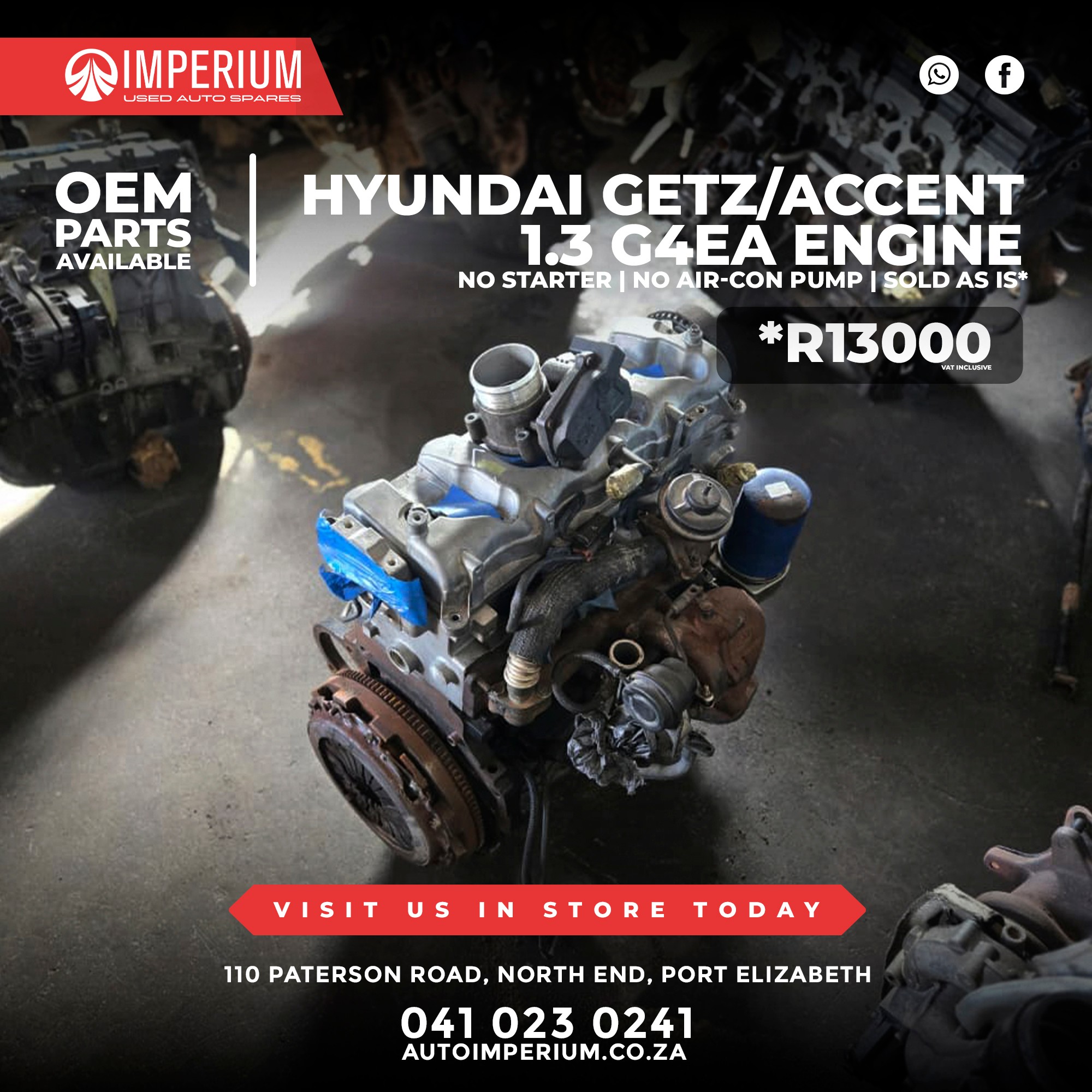 Hyundai Getz & Accent 1.3 G4EA Engine - Image 4